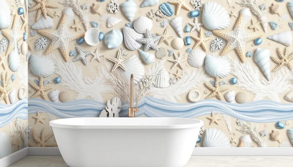 Nautical bathroom wallpaper