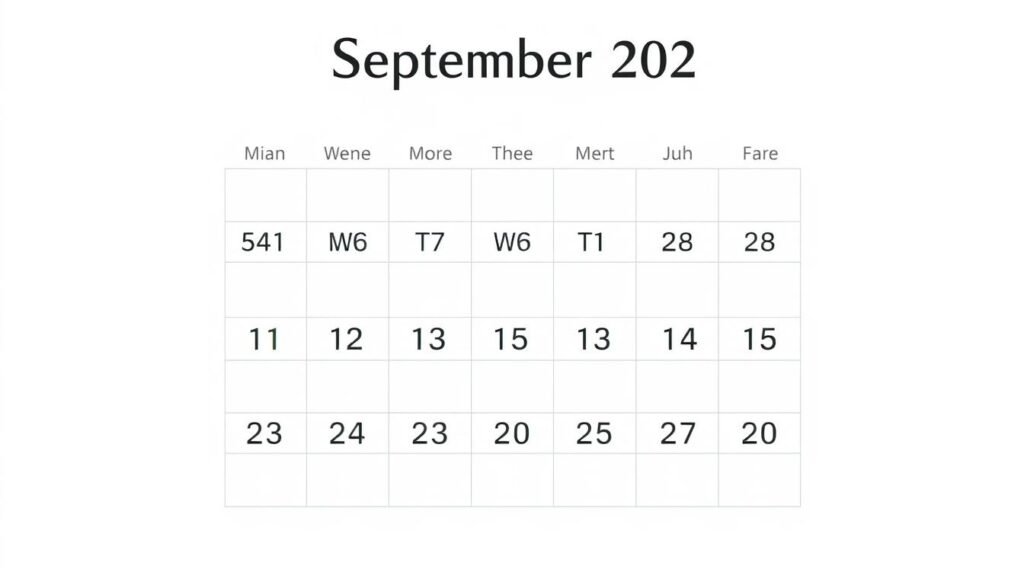 blank september 2024 calendar