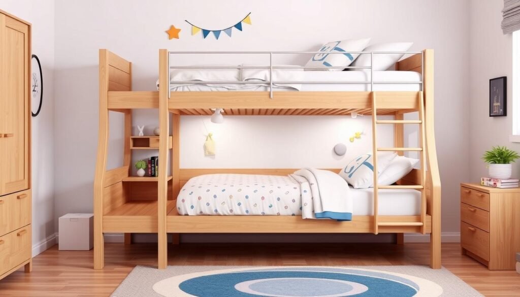 bunk bed with desk