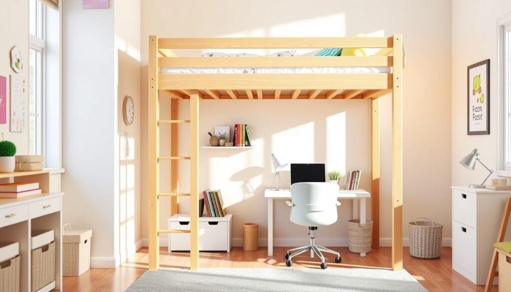 loft bed with desk