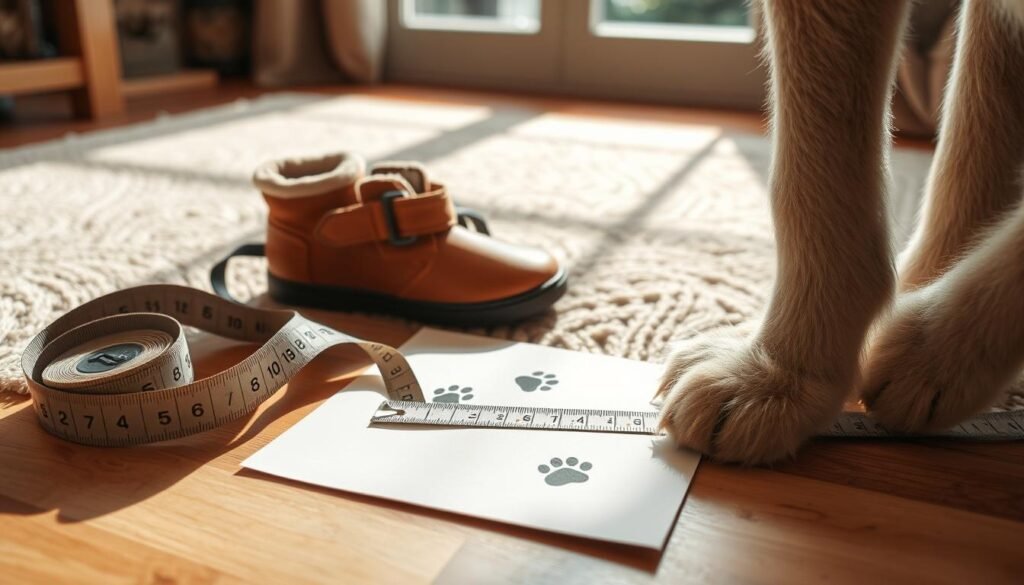 measuring dog paws