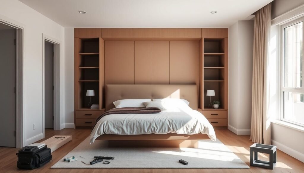 queen murphy bed installation