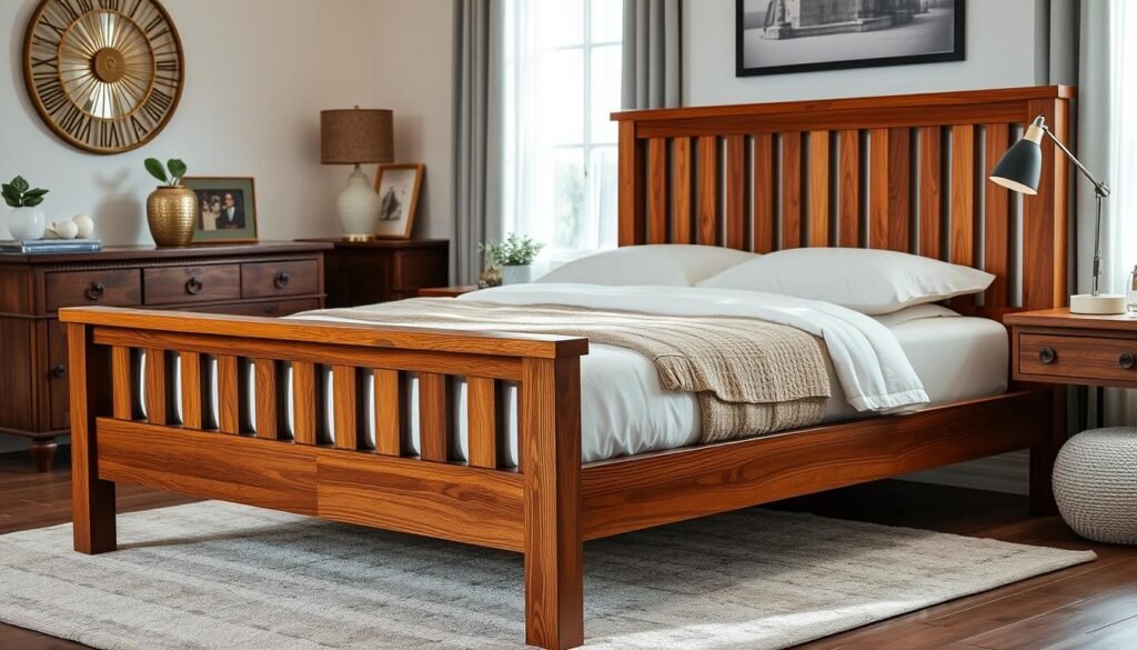 wooden slat bed frame